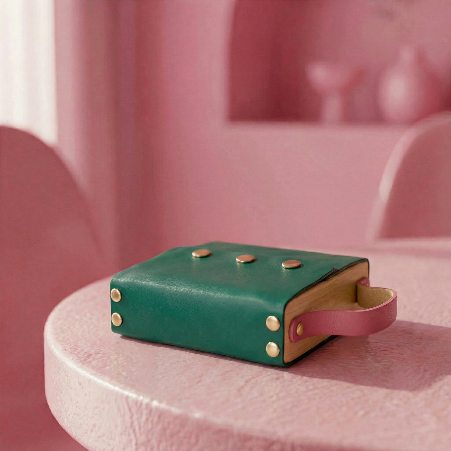 Sacoche en cuir et bois - Made in France