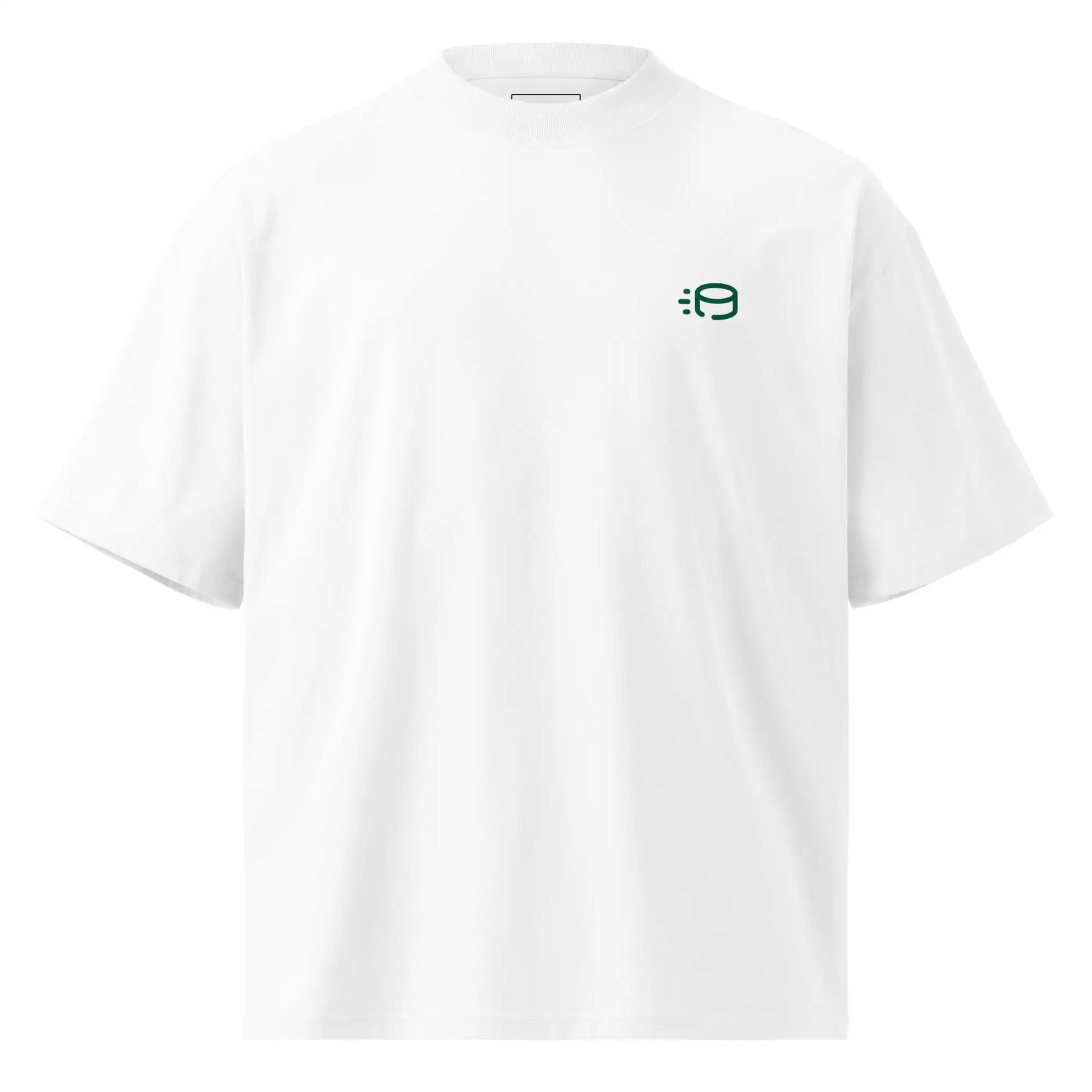 T-shirt oversize col montant blanc Palet Match, vue de face