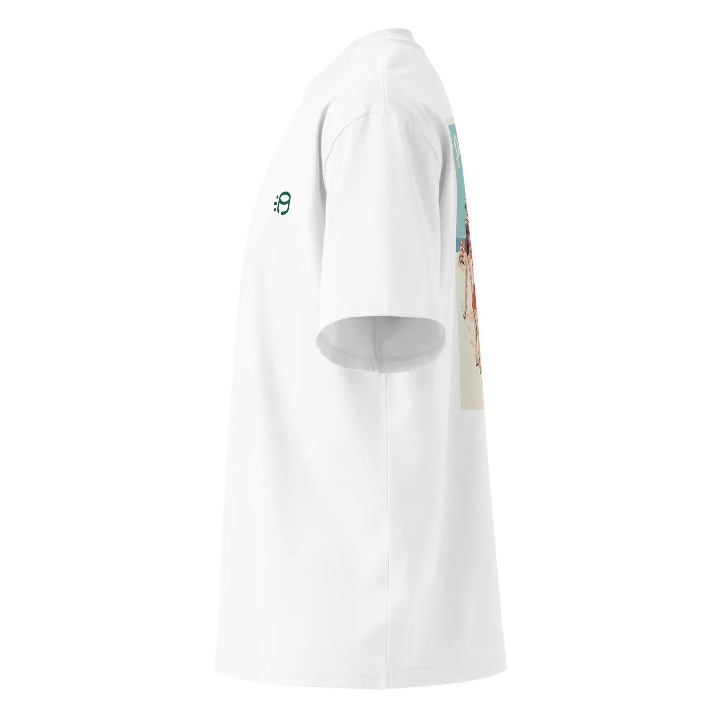 T-shirt oversize col montant blanc Palet Match, vue de côté